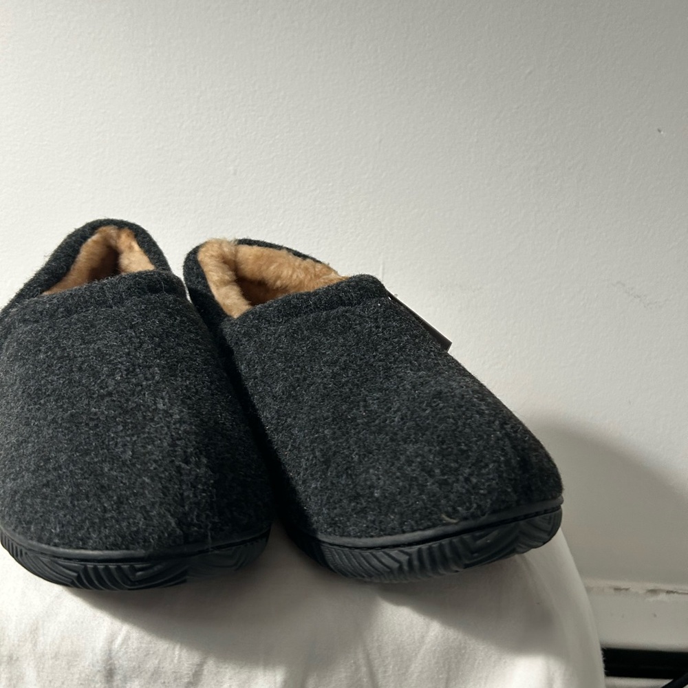 Charcoal grey Wool Slippers